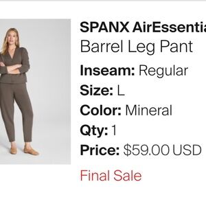 SPANX Barrel Leg Pant - Mineral Gray